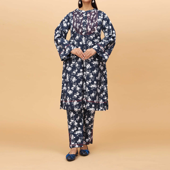 2PC Printed Cambric Suit PS4938