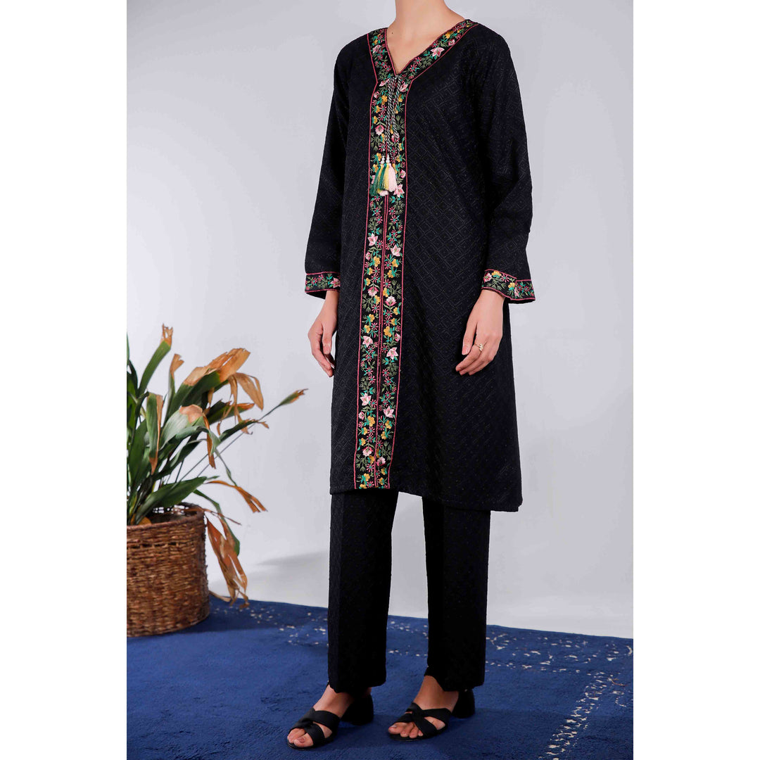 2PC- Embroidered Chikan Kari Suit PS4946