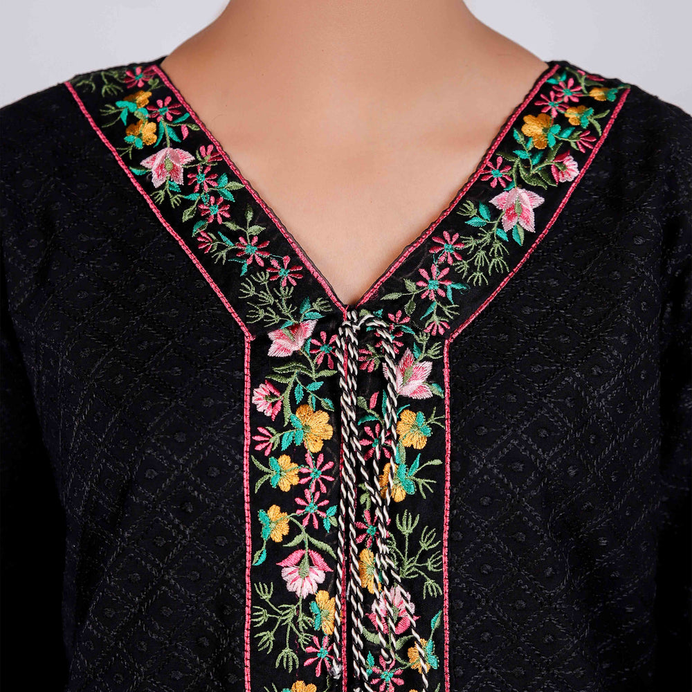 2PC- Embroidered Chikan Kari Suit PS4946