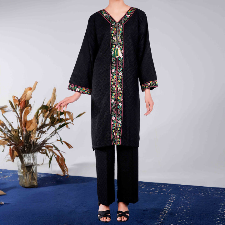 2PC- Embroidered Chikan Kari Suit PS4946