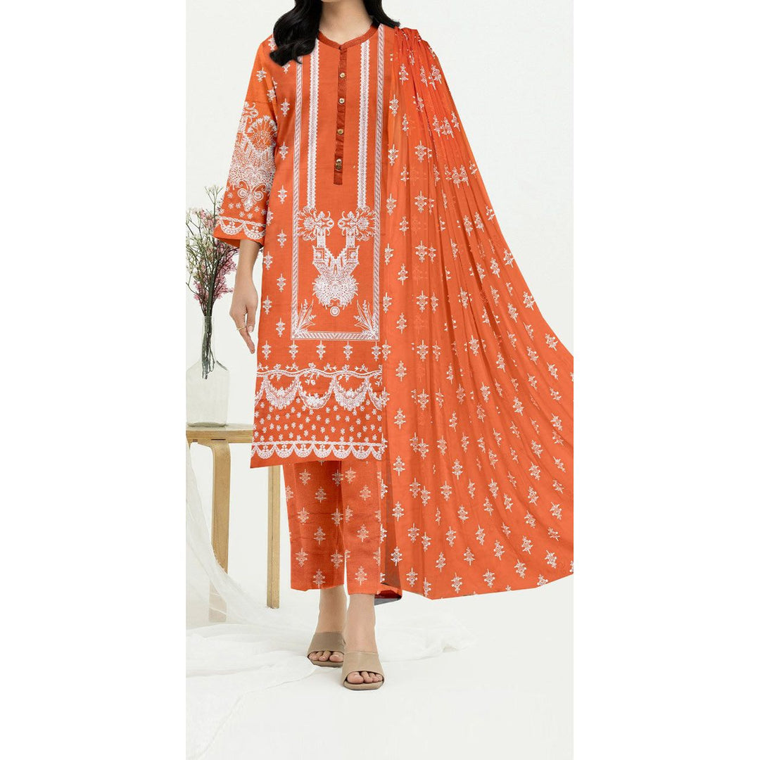 3PC- Unstitched Printed Cambric Suit PS9486