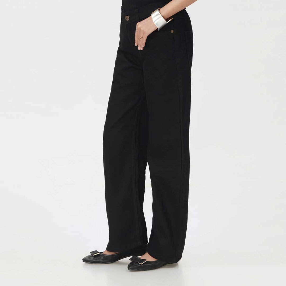 Black Flapper Denim Pant PW3617