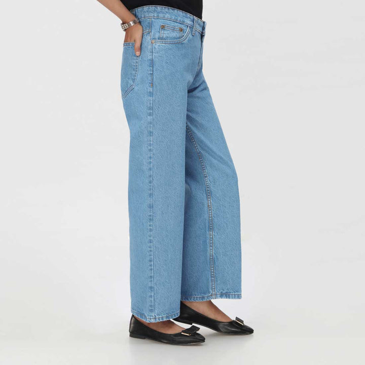 Sky Blue Flapper Denim Pant PW3617