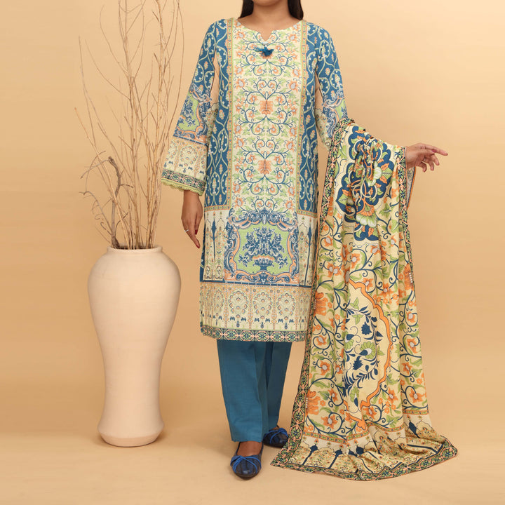 3PC- Digital printed Khaddar Suit PW4017