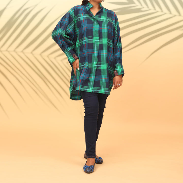 1PC- Flannel Checkered Top PW4092