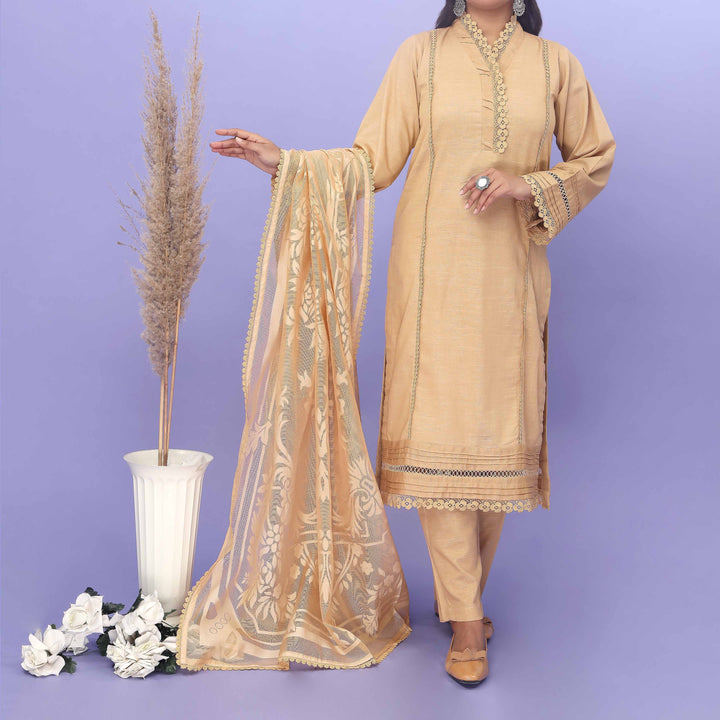 3PC- Embellished Khaddar Suit PW4111