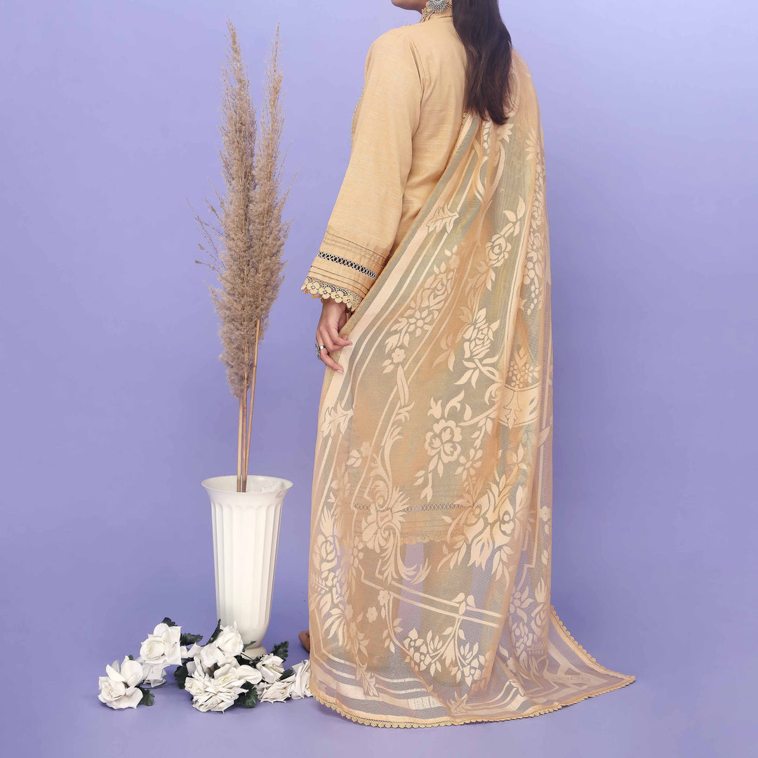 3PC- Embellished Khaddar Suit PW4111