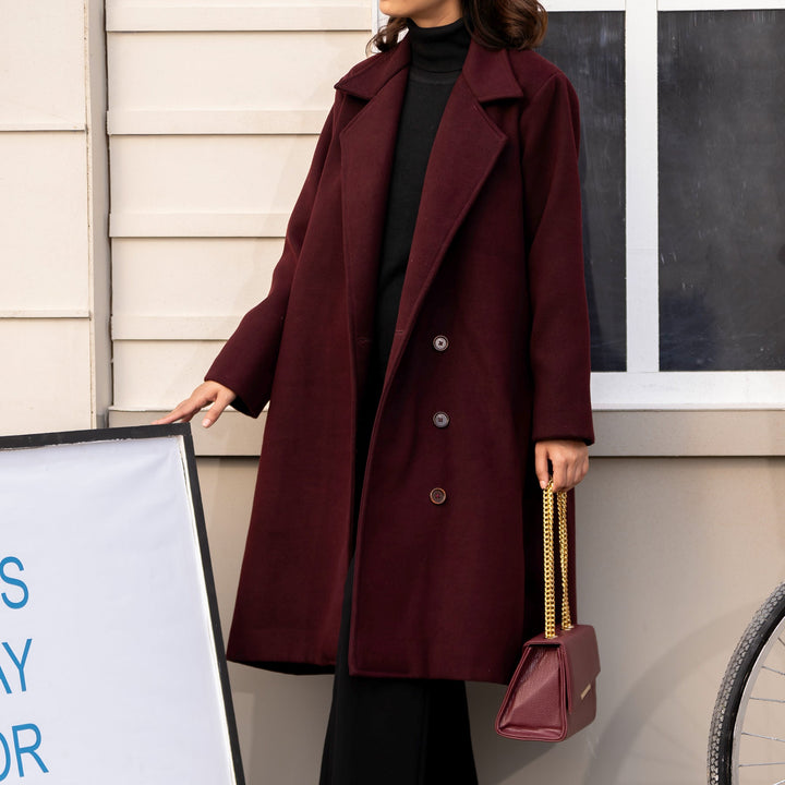 Maroon Wool Coat PW4280