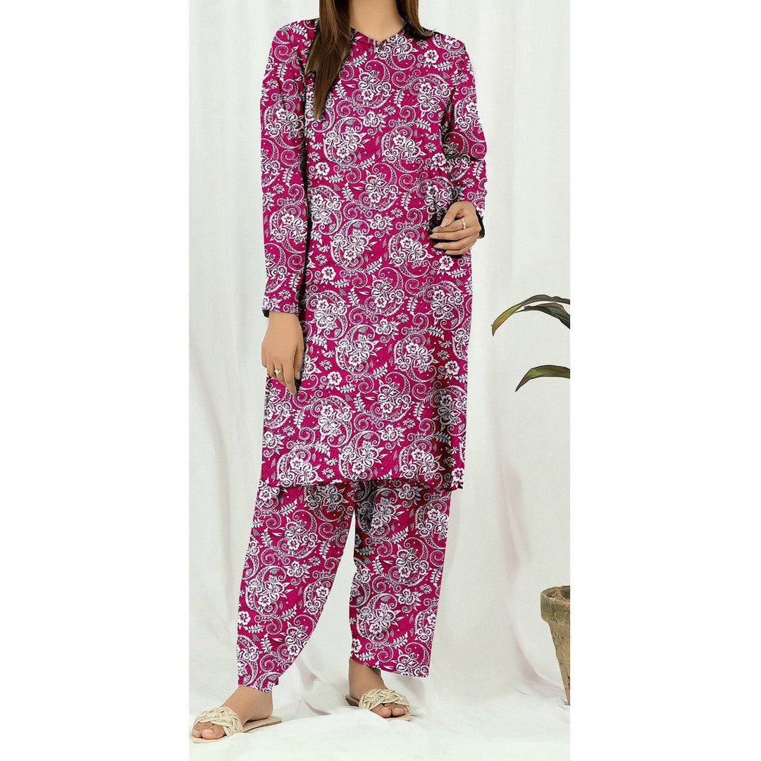 3 PC- Unstitched Printed Slub Khaddar Suit PW4318