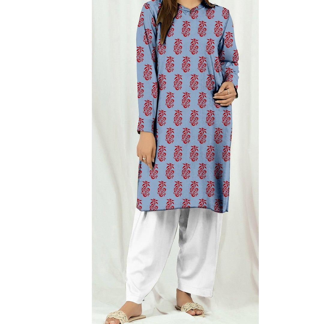 1PC- Unstitched Digital Slub Khaddar Shirt PW4359