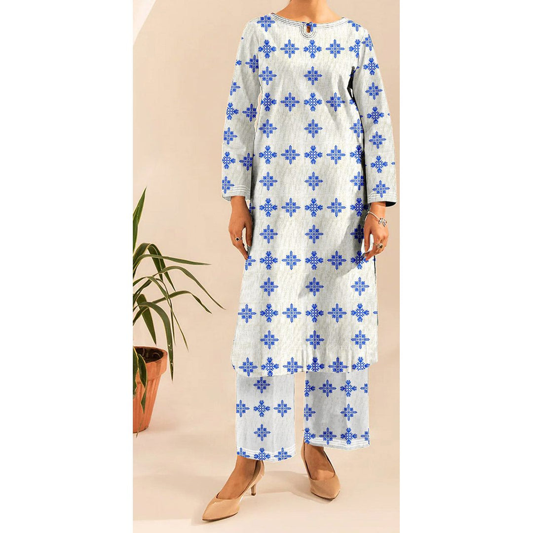 2 PC- Unstitched Printed Slub Khaddar Suit PW4362