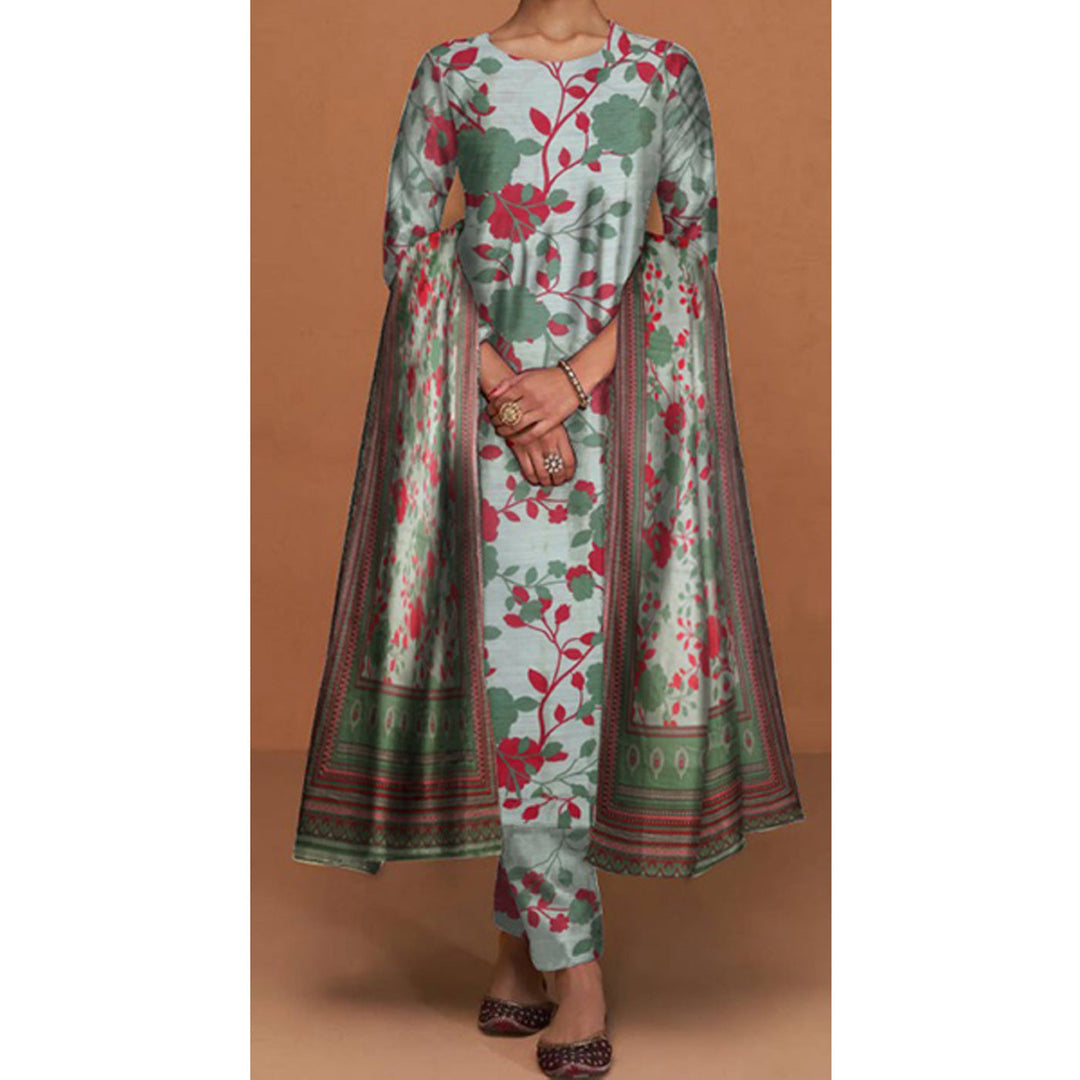 3PC- Unstitched Digital Printed Khaddar Suit PW4450