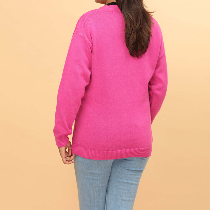 Pink Cotton Thread Winter Sweater PW4810