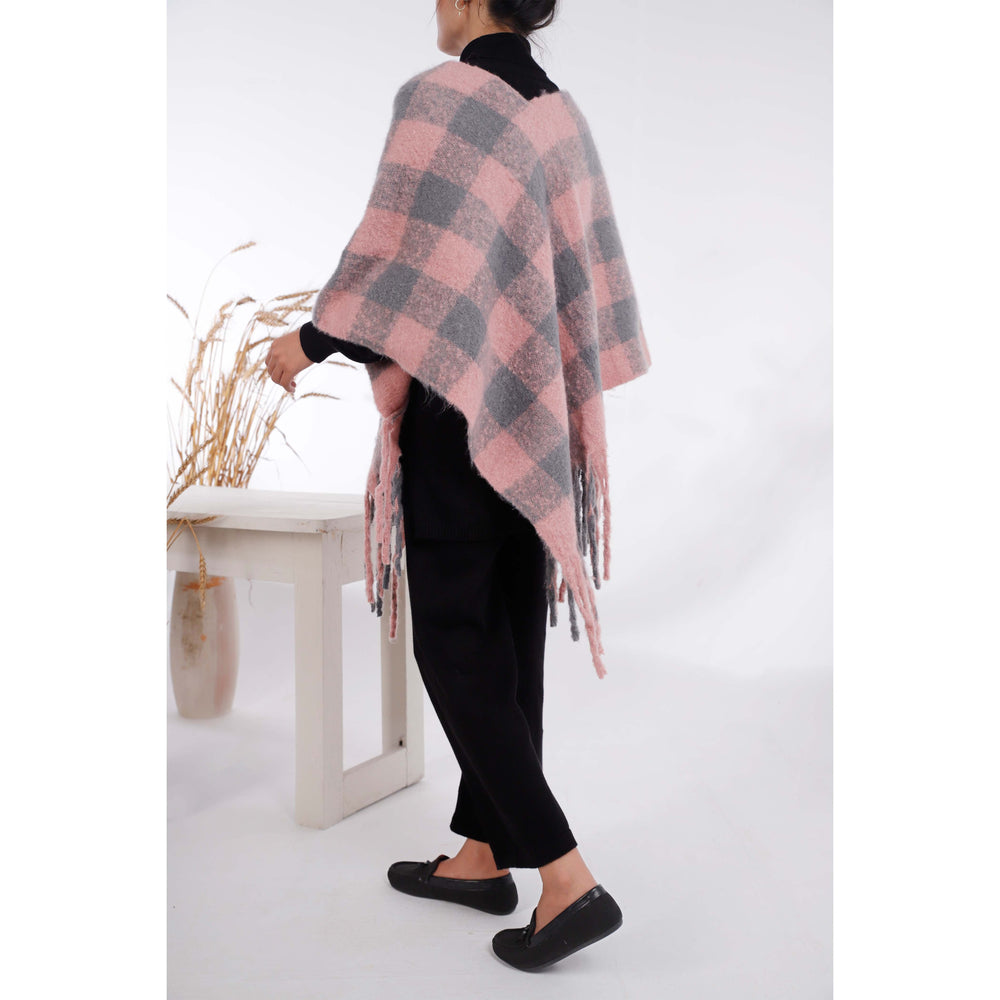 Pink Winter Acrylic Cape Shawl PW4901