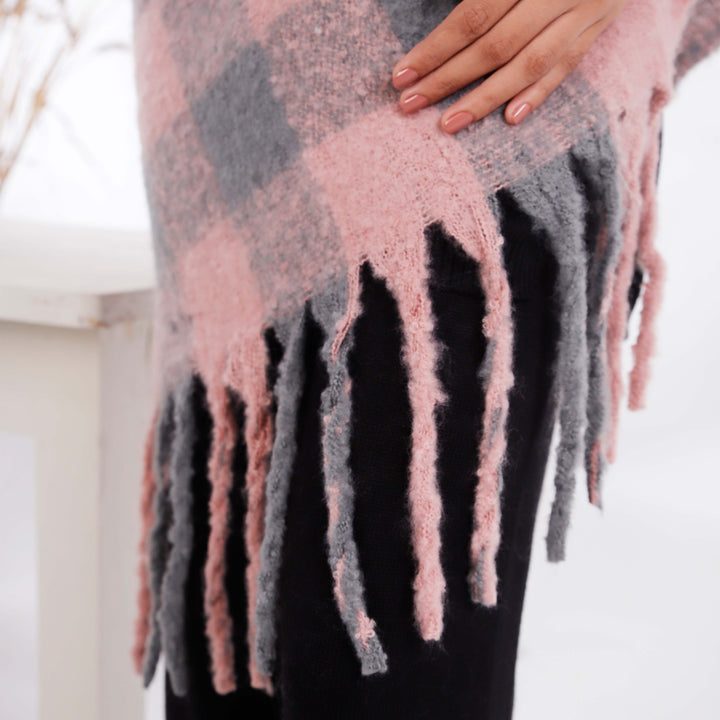 Pink Winter Acrylic Cape Shawl PW4901