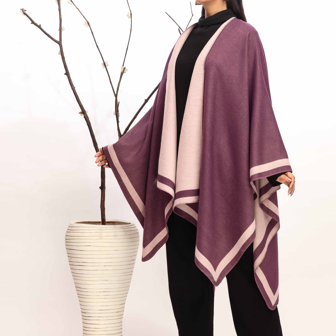 Purple Winter Cape Shawl PW4919