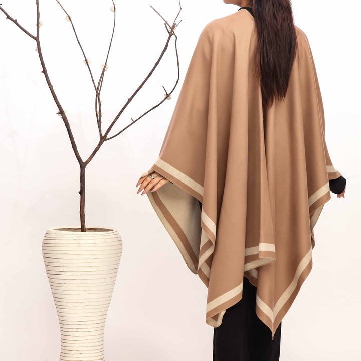 Coffee Winter Cape Shawl PW4920