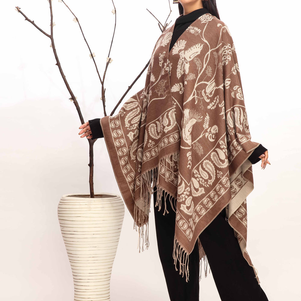 Brown Winter Cape Shawl PW4924