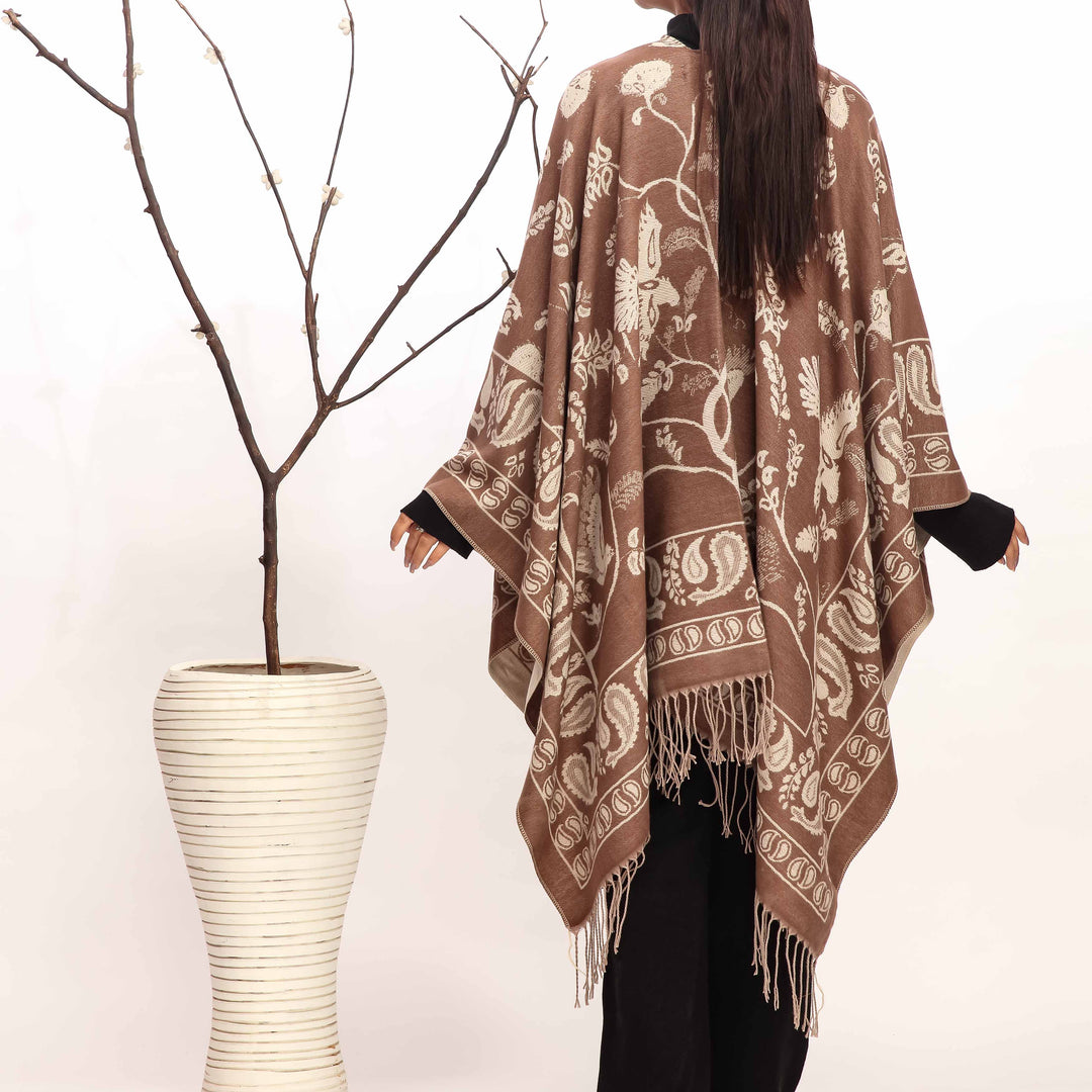 Brown Winter Cape Shawl PW4924