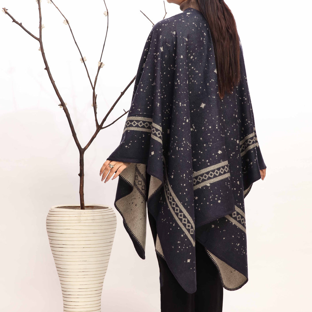 Blue Winter Cape Shawl PW4927