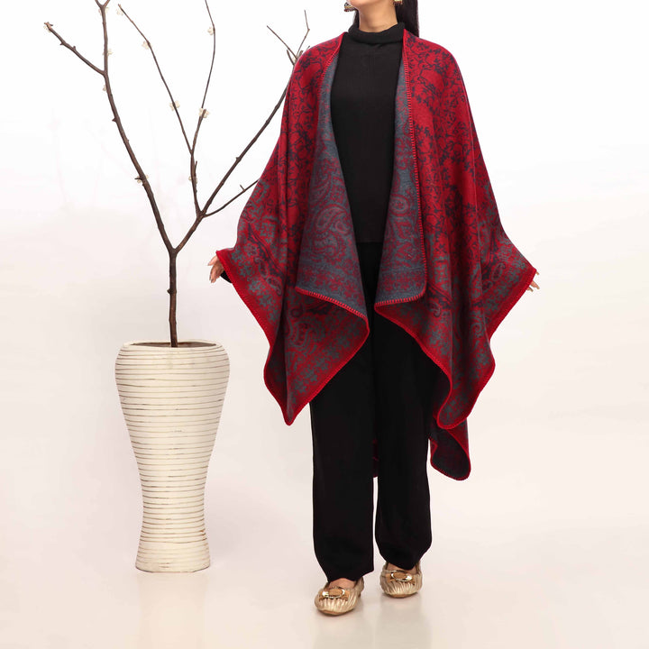 Maroon Winter Cape Shawl PW4931