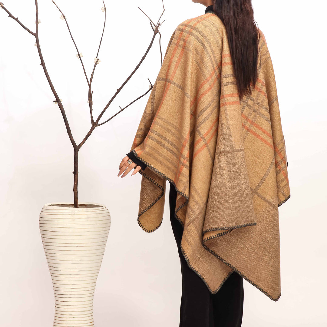 Brown Winter Cape Shawl PW4934