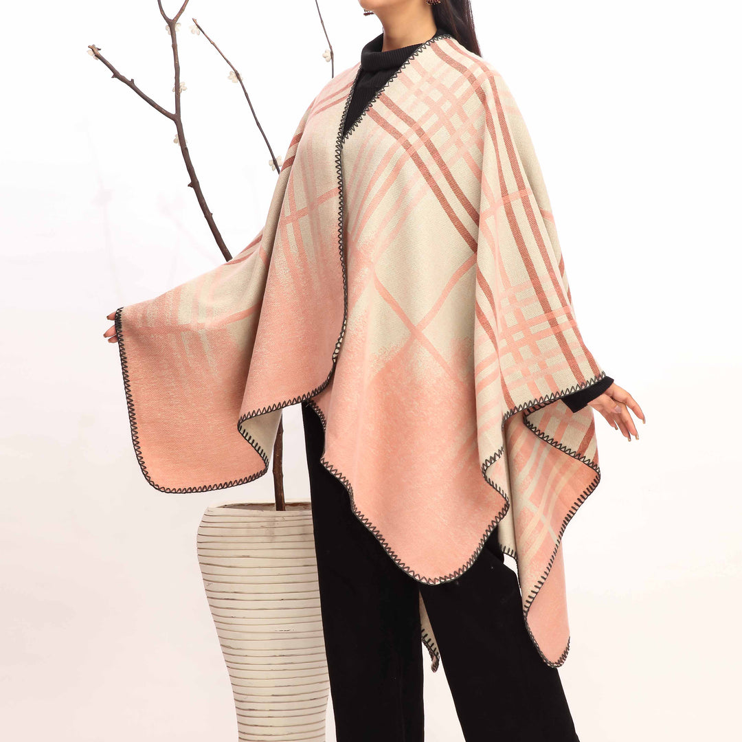 Peach Winter Cape Shawl PW4936