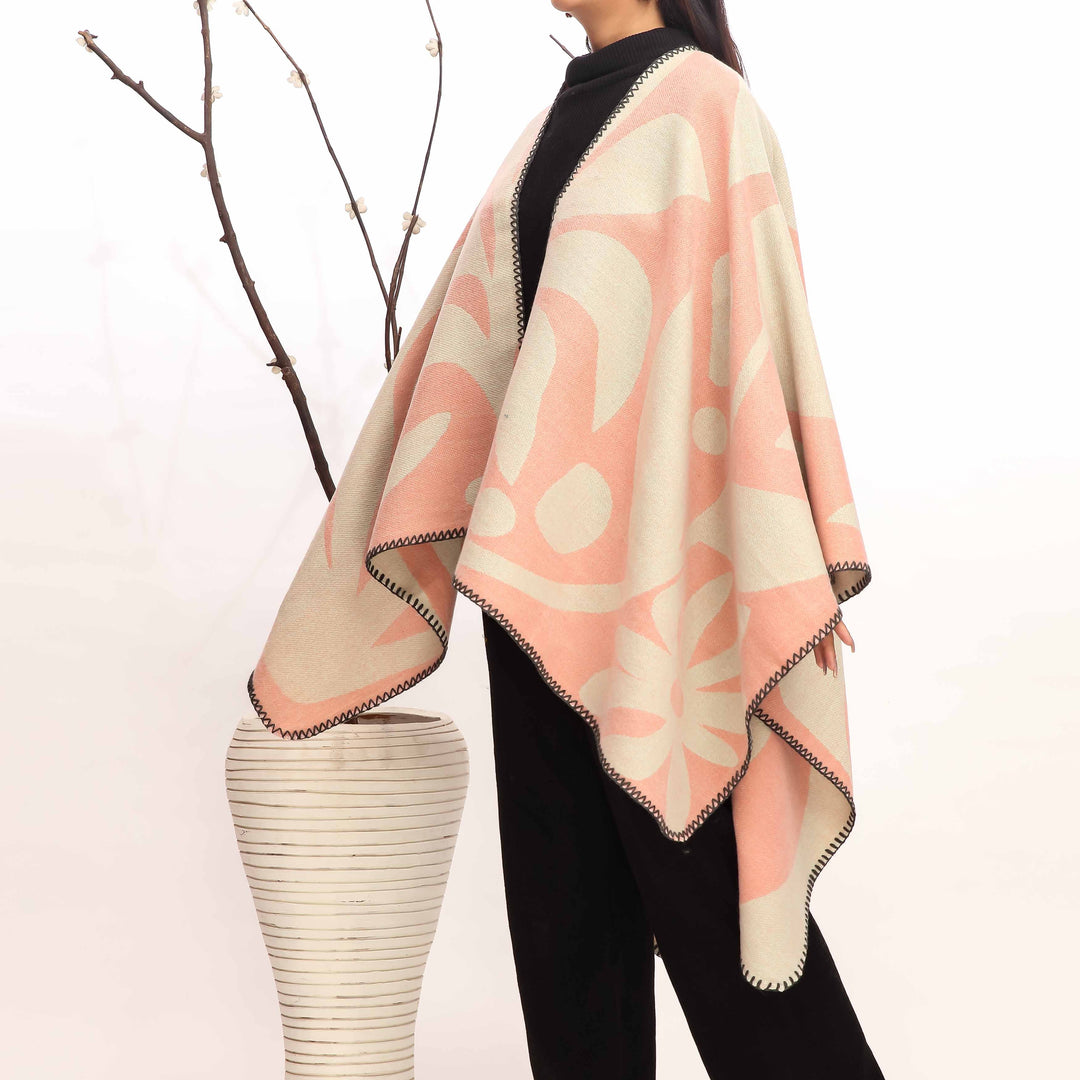 Peach Winter Cape Shawl PW4941