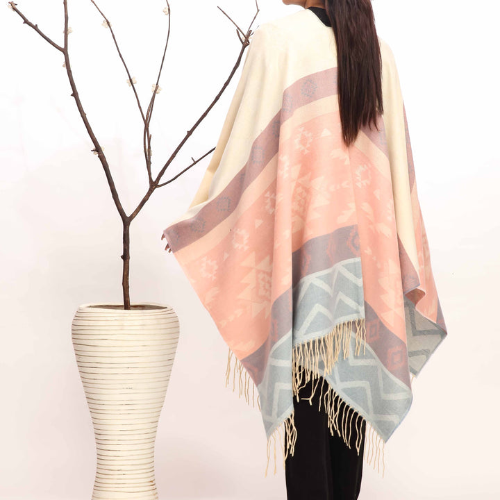 Peach Winter Cape Shawl PW4956