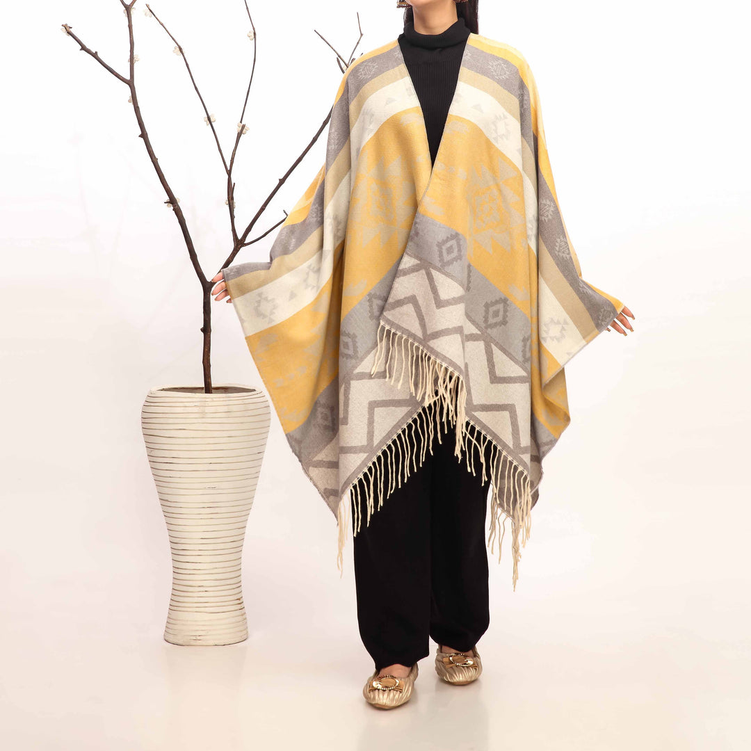 Mustard Winter Cape Shawl PW4957