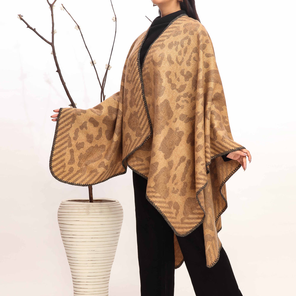 Beige Winter Cape Shawl PW4963