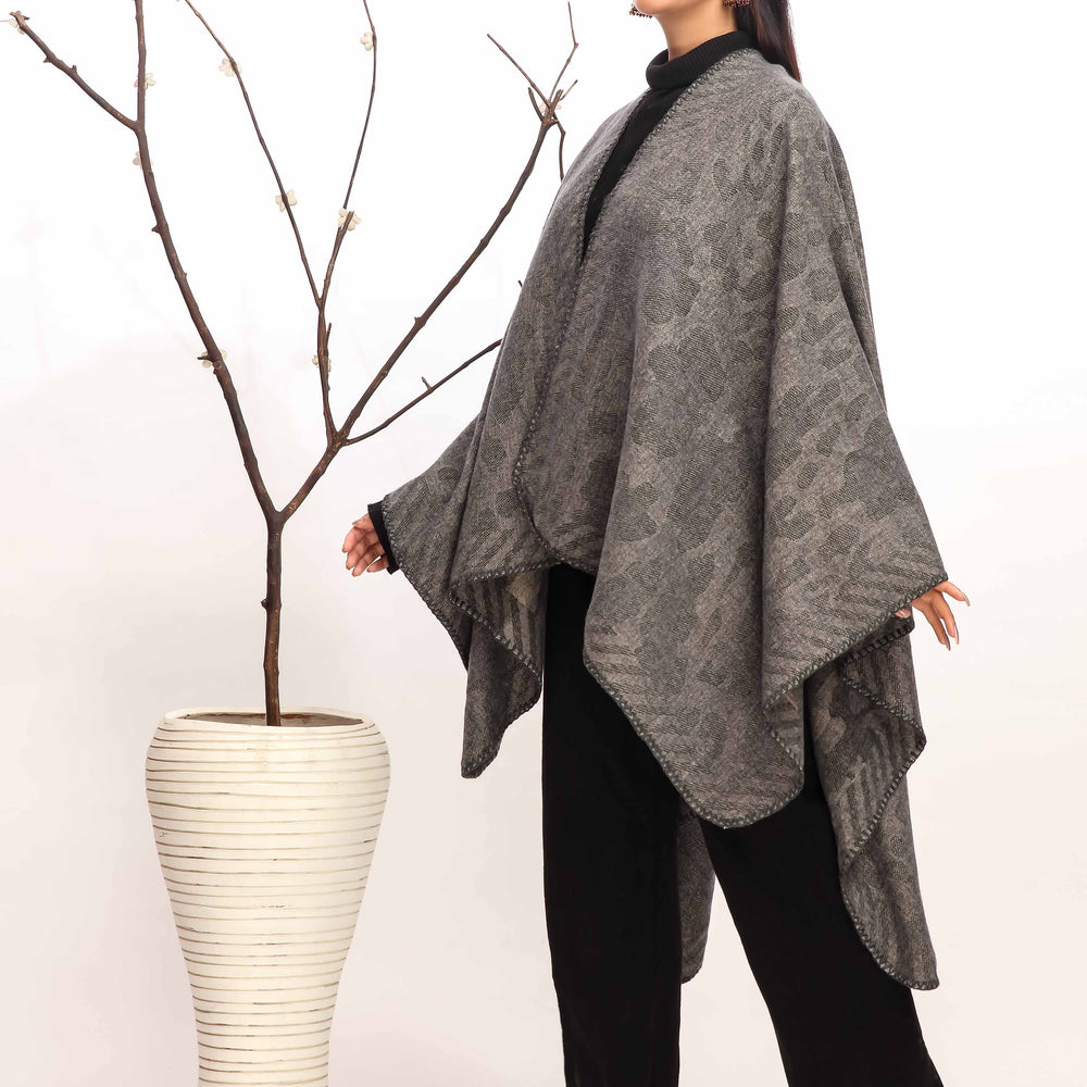 Grey Winter Cape Shawl PW4965