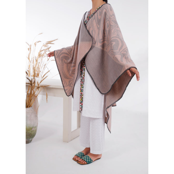 Grey Winter Acrylic Cape Shawl PW4968