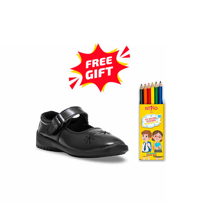 Girls Black School Shoes SK0065