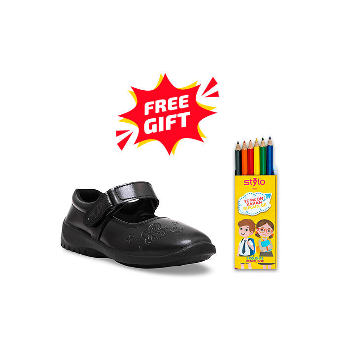 Girls Black Schools Shoes SK0067