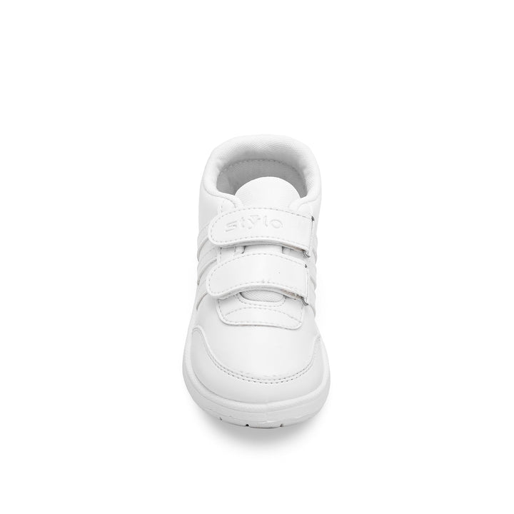 Boys White School Shoes SK1082