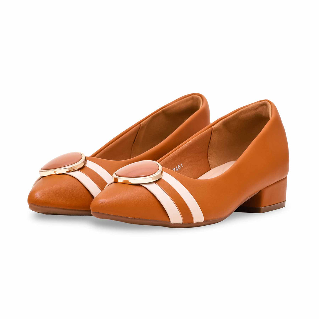 Tan Winter Court Shoes WN7451