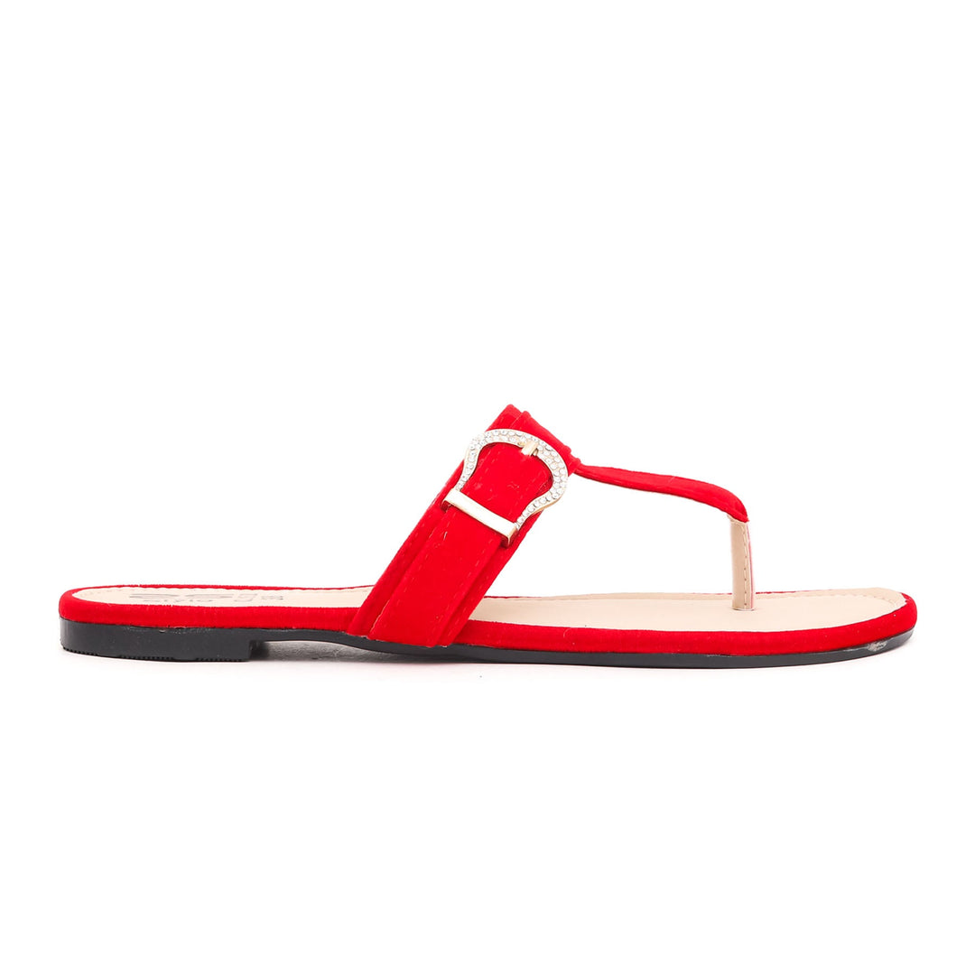 Red Casual Chappal CL1538