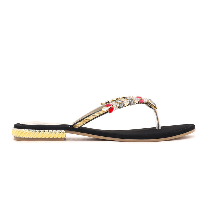 Black Fancy Chappal FN0577