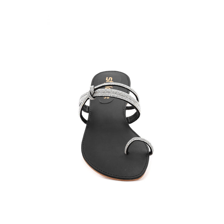 Black Fancy Chappal FN0689