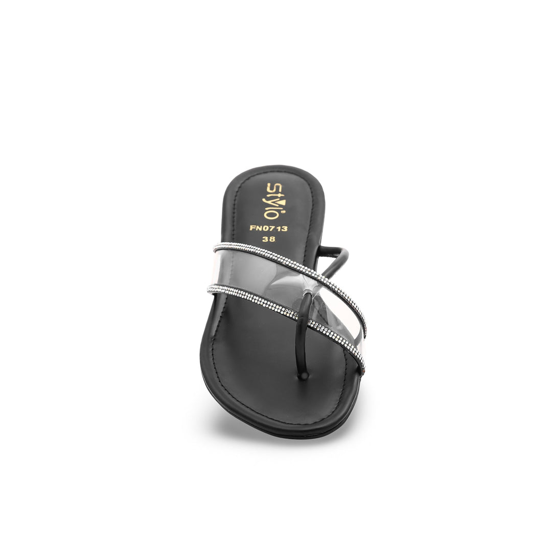 Black Fancy Chappal FN0713