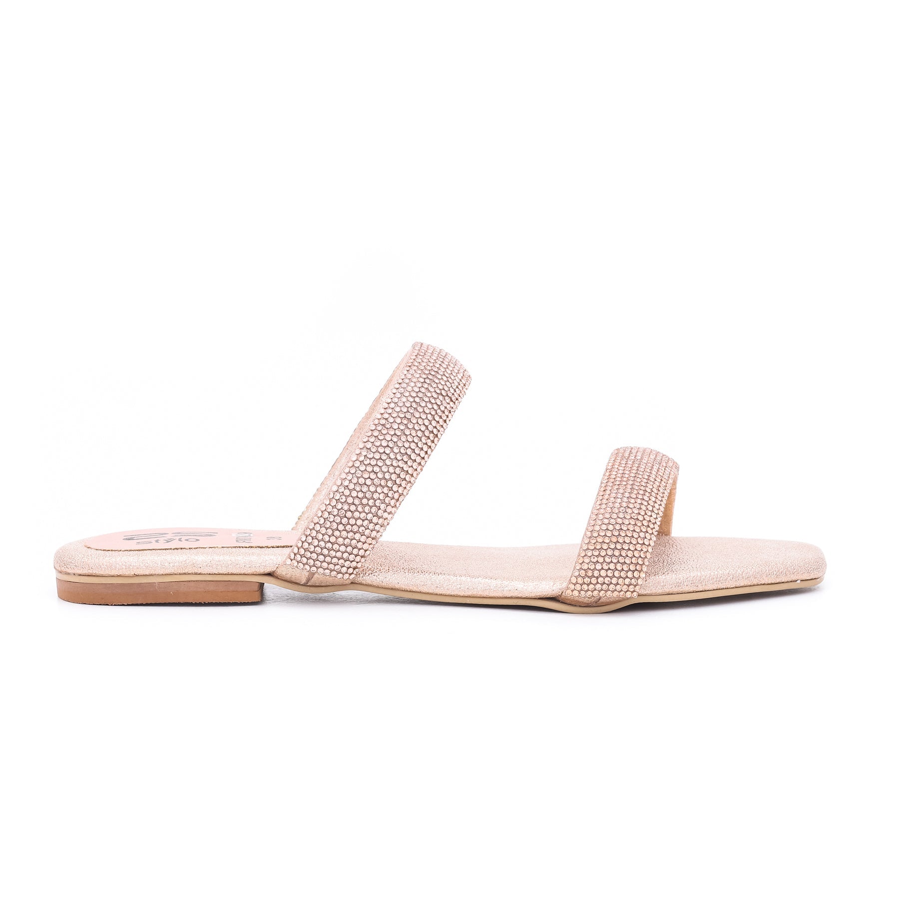 Peach Color Fancy Slippers FN7429