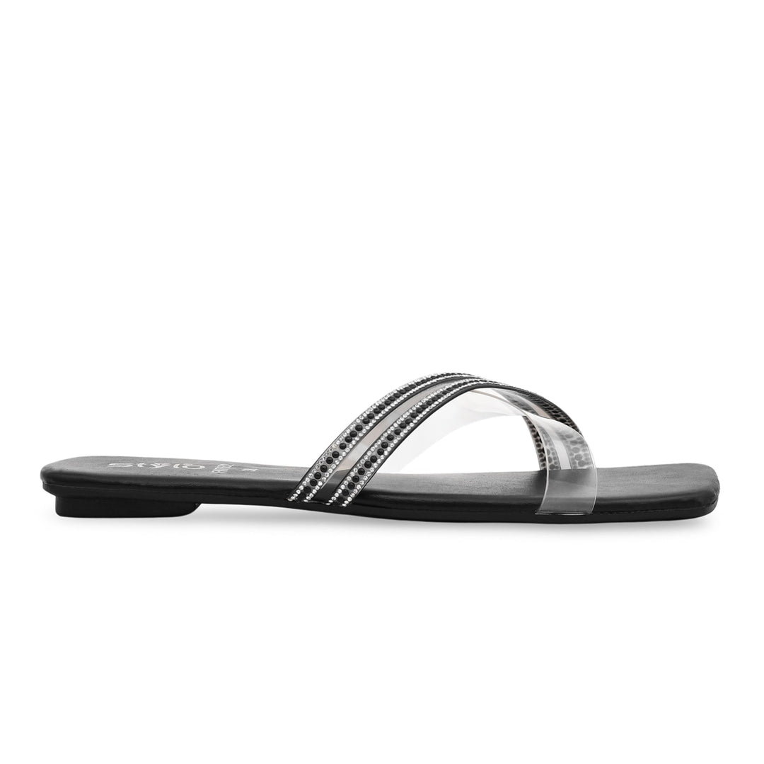 Black Fancy Chappal FN7682