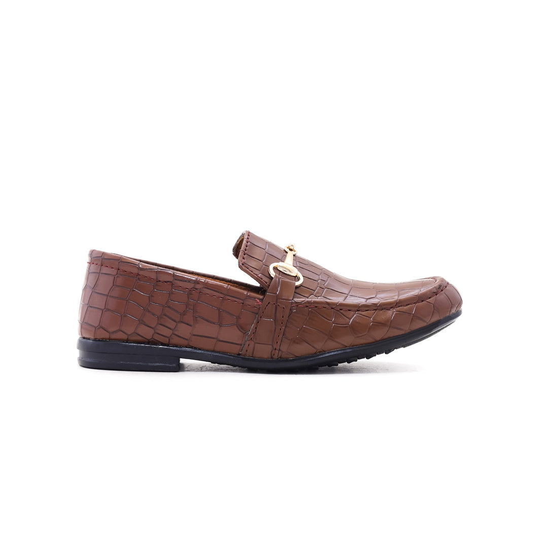 Boys Brown Formal Moccasins KD0285