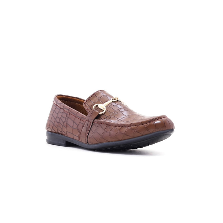 Boys Brown Formal Moccasins KD0285