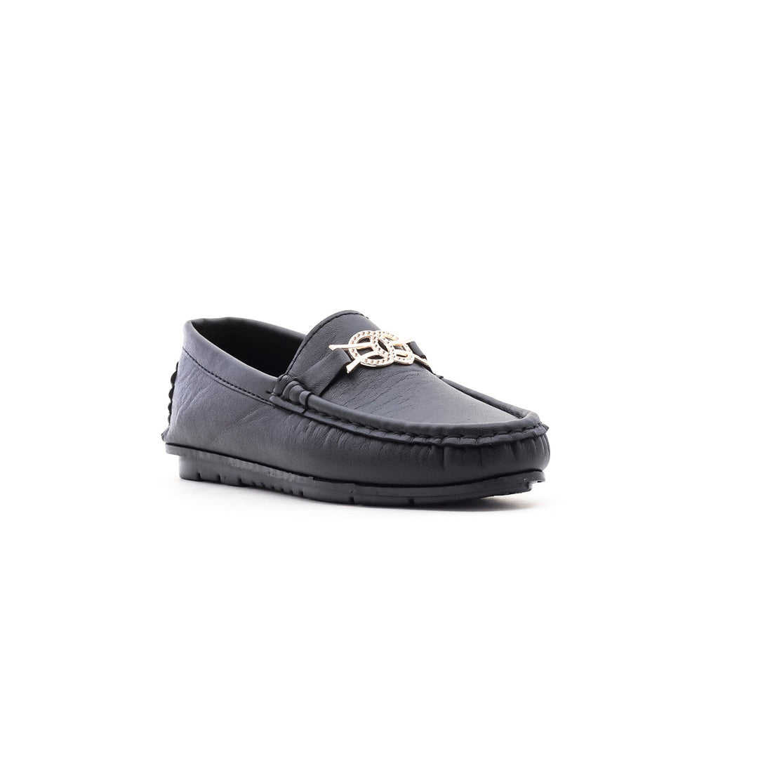 Boys Black Formal Moccasin KD0294