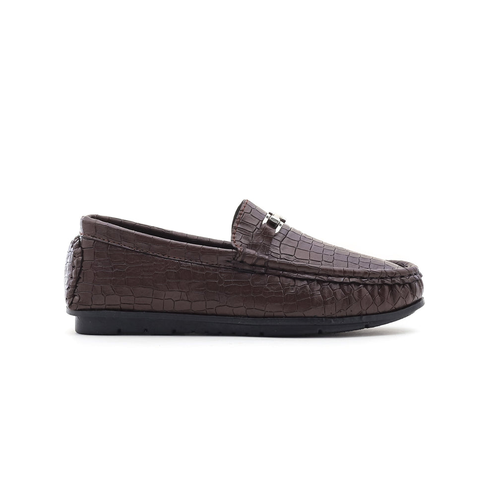 Boys Brown Formal Moccasin KD0296