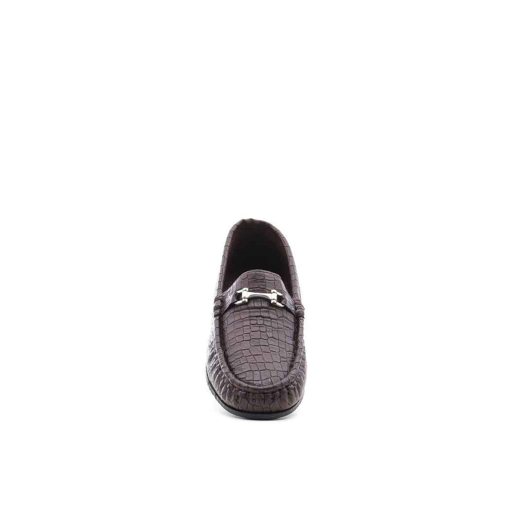 Boys Brown Formal Moccasin KD0296