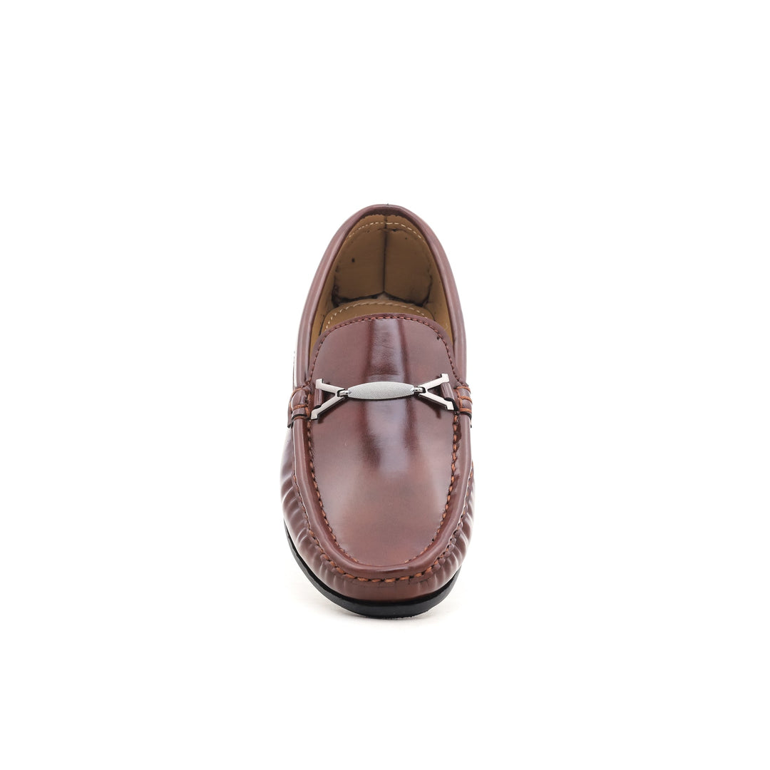 Boys Brown Formal Moccasin KD0330