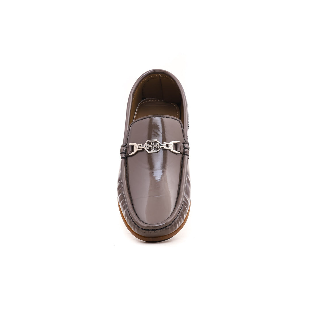 Boys Grey Formal Moccasin KD0374